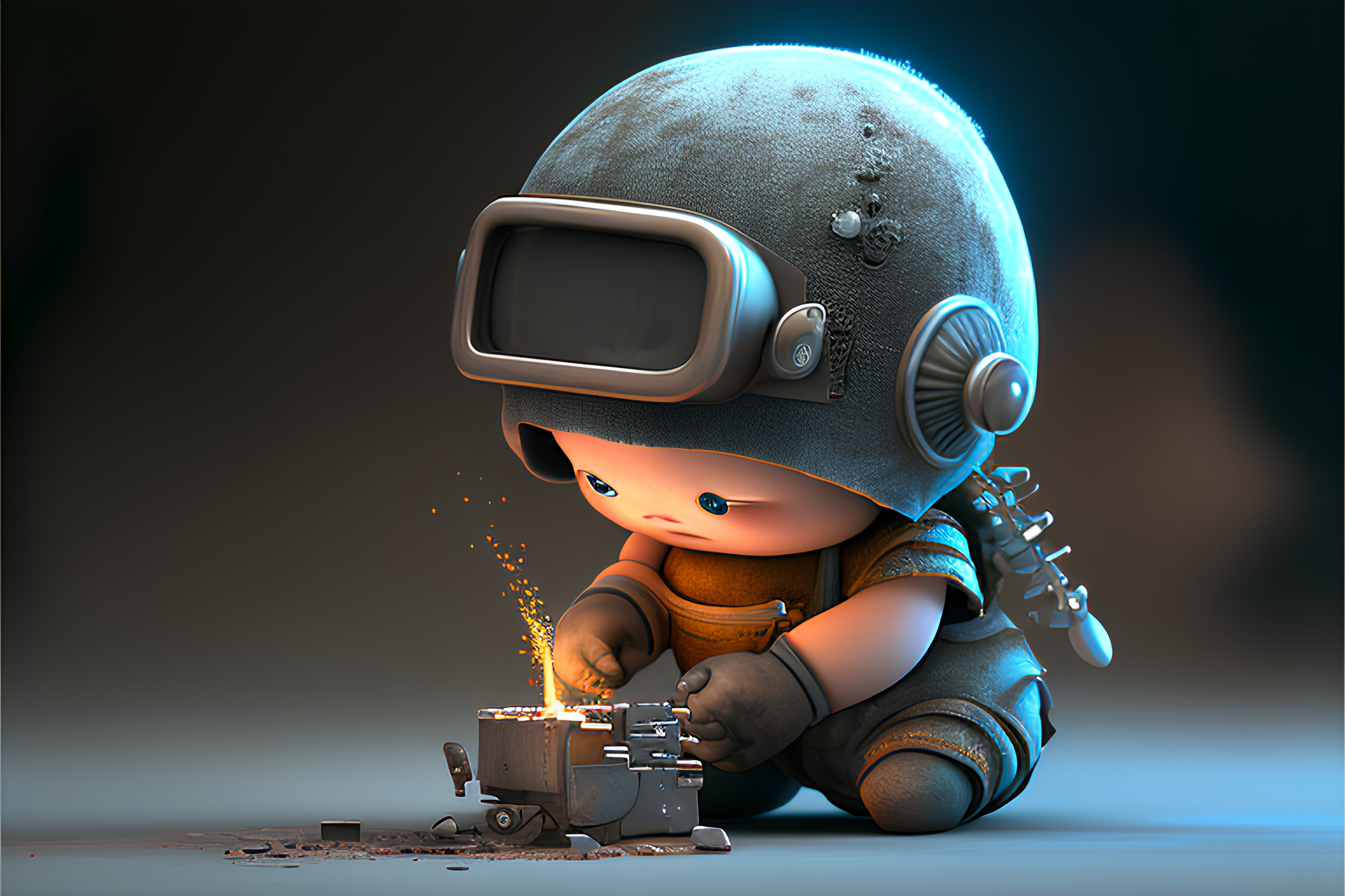 Personnage qui répare un objet
